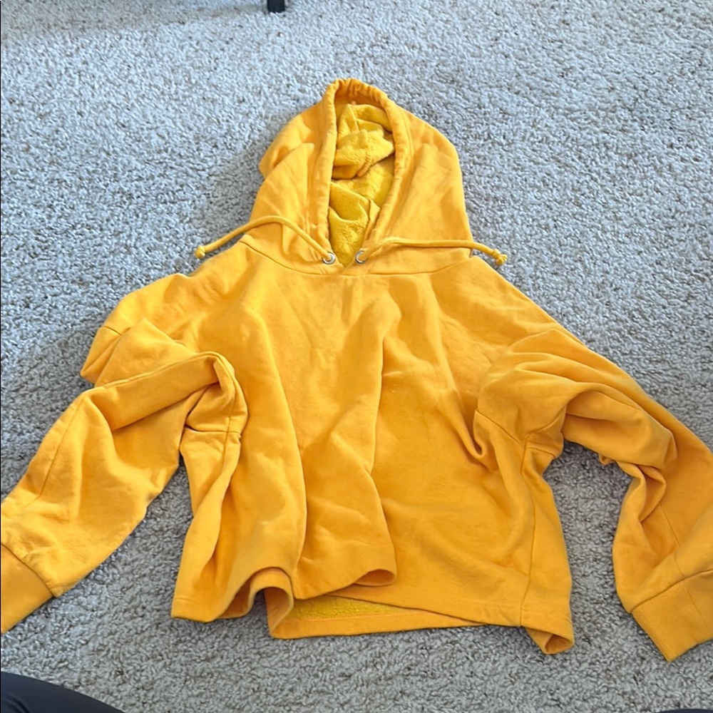 Yellow Crop Top Hoodie